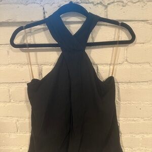 Cross Neck Black Tank